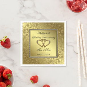 Klassisches goldenes Hochzeitspapier Napkins Serviette
