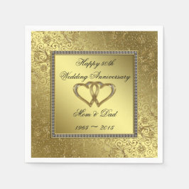 Klassisches goldenes Hochzeitspapier Napkins Serviette