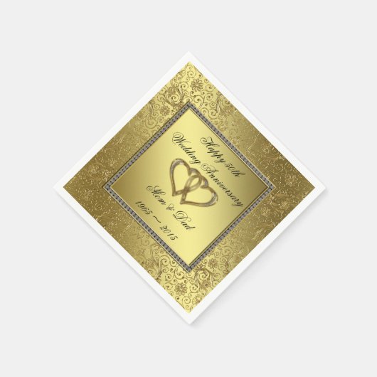 Klassisches goldenes Hochzeitspapier Napkins Serviette (Ecke)