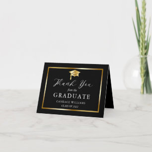 Klassisches goldenes minimalistisches Abitur Schwa Dankeskarte