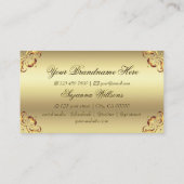 Klassisches goldenes Verziertes Dekor mit Monogram Visitenkarte (Rückseite)