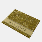 Klassisches GoldGlitzer-Blick-Willkommen Fußmatte (Schrägansicht)