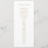 Klassisches Goldgrün-Hochzeitsprogramm Programm (Rückseite)