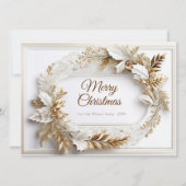 Klassisches goldweißes, elegantes Kraut Feiertagskarte (Vorderseite)