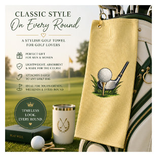 Klassisches Golf-Geschenkhandtuch für Golfer Golfhandtuch