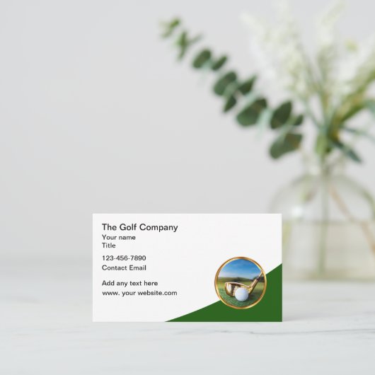 Klassisches Golf Theme Business Cards Design Visitenkarte (Stehend Vorderseite)