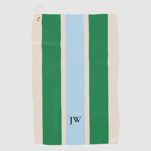 Klassisches Golfhandtuch mit Rennstreifen-Monogram (Vorderseite)