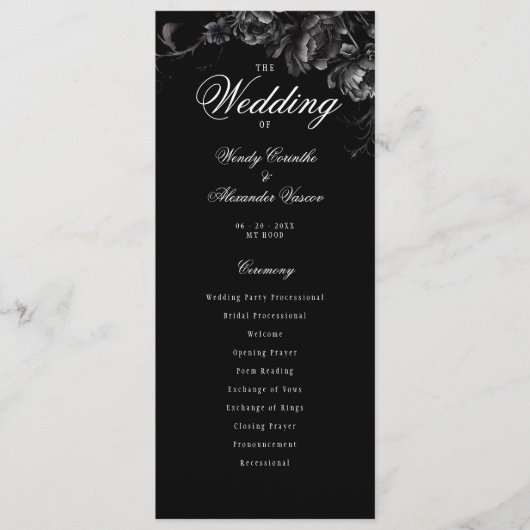 Klassisches gotisches Black Wedding Flat Programm (Vorderseite)