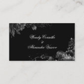 Klassisches Gotisches Black Wedding Menü - Flat Platzkarte (Rückseite)