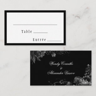 Klassisches Gotisches Black Wedding Menü - Flat Platzkarte