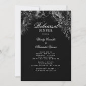 Klassisches Gotisches Schwarzes Hochzeitessen Prob Einladung (Vorderseite)