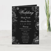 Klassisches gotisches Schwarzes Hochzeitsprogramm Programm (Vorderseite)