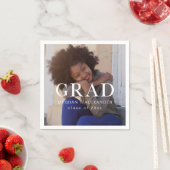 Klassisches Graduate Foto und Name Serviette (Beispiel)