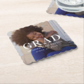Klassisches Graduate Foto und Name Untersetzer (angewinkelt)