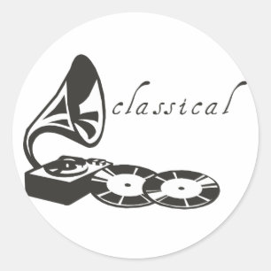 Klassisches Grammophon Runder Aufkleber