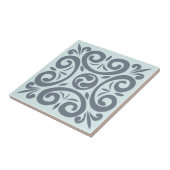 Klassisches Grau auf hellblauen Intricate-Mustern Fliese (Seite)