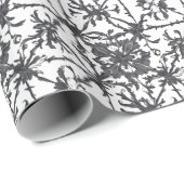 Klassisches Grau Botanisches Florales Geschenkpapi Geschenkpapier (Rolleneckpunkt)