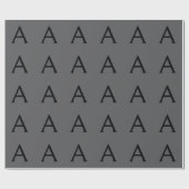 Klassisches Grau Einfaches Monogramm Name Initiale Geschenkpapier (Flach)