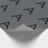 Klassisches Grau Einfaches Monogramm Name Initiale Geschenkpapier (Ecke)