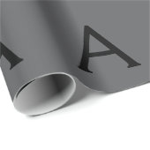 Klassisches Grau Einfaches Monogramm Name Initiale Geschenkpapier (Rolleneckpunkt)