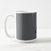 Klassisches Grau Einfaches Monogramm Name Initiale Kaffeetasse (Links)