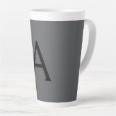 Klassisches Grau Einfaches Monogramm Name Initiale Milchtasse (Rechte Ecke)