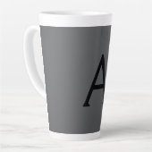 Klassisches Grau Einfaches Monogramm Name Initiale Milchtasse (Linke Ecke)