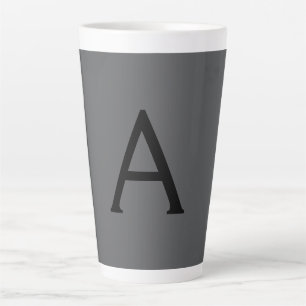 Klassisches Grau Einfaches Monogramm Name Initiale Milchtasse