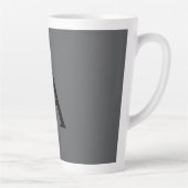 Klassisches Grau Einfaches Monogramm Name Initiale Milchtasse (Rechts)