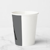 Klassisches Grau Einfaches Monogramm Name Initiale Pappbecher (Links)