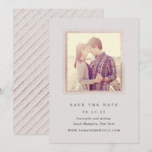 Klassisches Grau- und Goldrahmen-Foto Save the Dat Date (Vorne/Hinten)