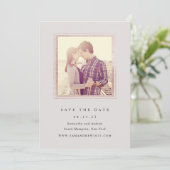 Klassisches Grau- und Goldrahmen-Foto Save the Dat Save The Date (Stehend Vorderseite)