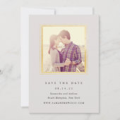 Klassisches Grau- und Goldrahmen-Foto Save the Dat Save The Date (Vorderseite)