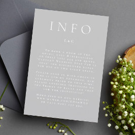 Klassisches Grau und Weiß Elegant Modernes Informa RSVP Karte