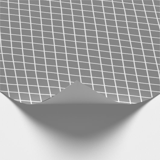 Klassisches Grau-Weiß-Karo Geschenkpapier (Ecke)