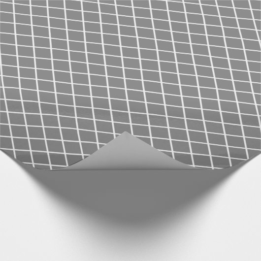 Klassisches Grau-Weiß-Karo Geschenkpapier (Ecke)