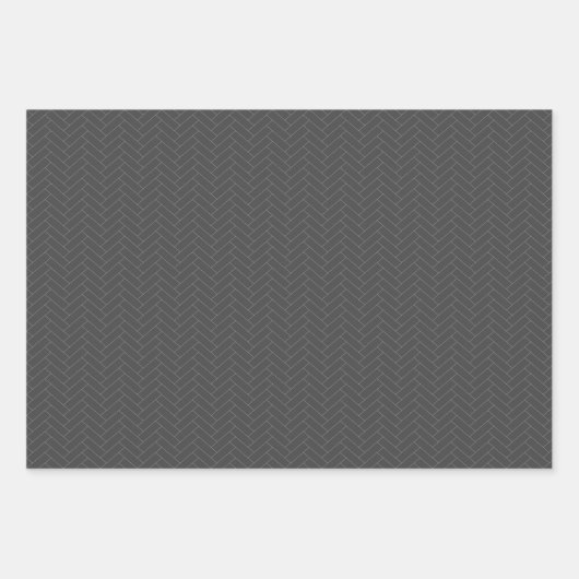 Klassisches Graue Herringbone-Muster Geschenkpapier Set (Vorderseite 3)