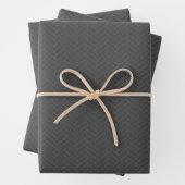 Klassisches Graue Herringbone-Muster Geschenkpapier Set (Beispiel)