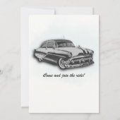 Klassisches graues Auto wird 60 Einladung (Rückseite)