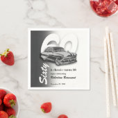 Klassisches graues Auto wird 60 Jahre alt Serviette (Beispiel)