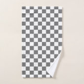 Klassisches graues Schachbrettmuster Badhandtuch Set (Handtuch)