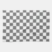 Klassisches graues Schachbrettmuster Geschirrtuch (Horizontal)