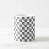 Klassisches graues Schachbrettmuster Kaffeetasse (Mittel)