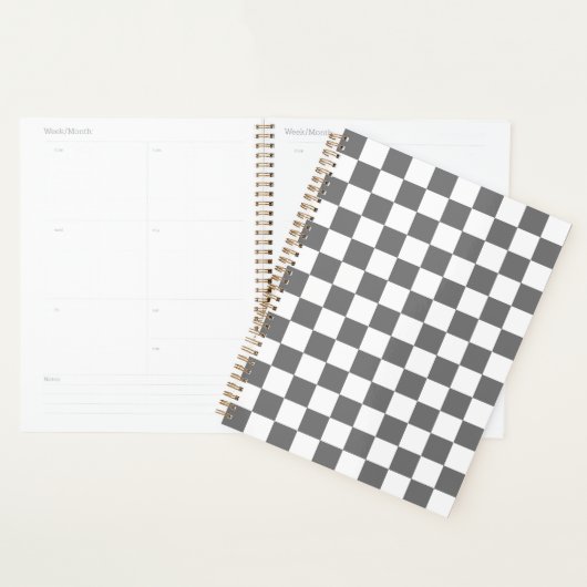 Klassisches graues Schachbrettmuster Planer (Anzeige)