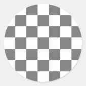 Klassisches graues Schachbrettmuster Runder Aufkleber (Vorderseite)
