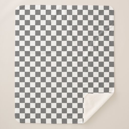 Klassisches graues Schachbrettmuster Sherpadecke (Vorderseite)