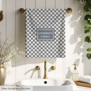 Klassisches Graues Tartan-Personalisiertes Familie Badhandtuch Set