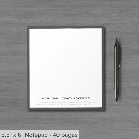 Klassisches grauweißes Typografisches Notepad Notizblock
