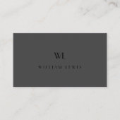 Klassisches Gray Black Simple Monogram Modernes El Visitenkarte (Vorderseite)