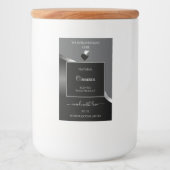 Klassisches Gray Black Wavy Silver Hearlabel Lebensmitteletikett (Vorderseite)